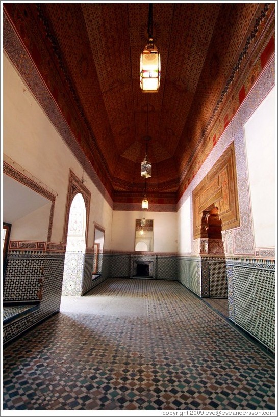 Room off of Le Grand Riad, Bahia Palace.