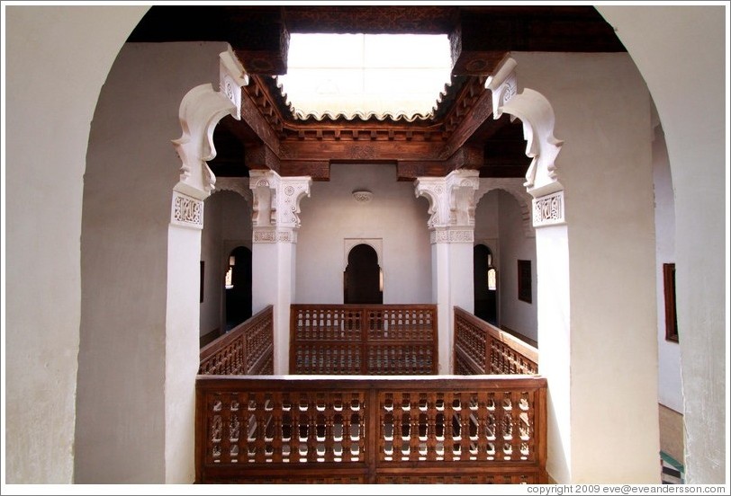 Pavilion, student chambers, Ben Youssef Medersa.