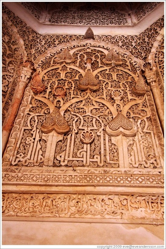 Pattern on the wall, Ben Youssef Medersa.