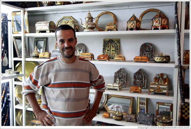 Said, a Berber artisan working in a shop in the Medina.