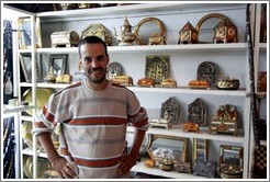 Said, a Berber artisan working in a shop in the Medina.