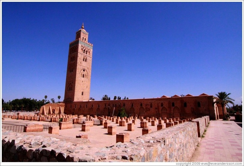 Koutoubia Mosque, the largest mosque in Marrakech.