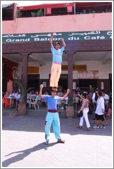 Boys practicing acrobatics, Jemaa el Fna.