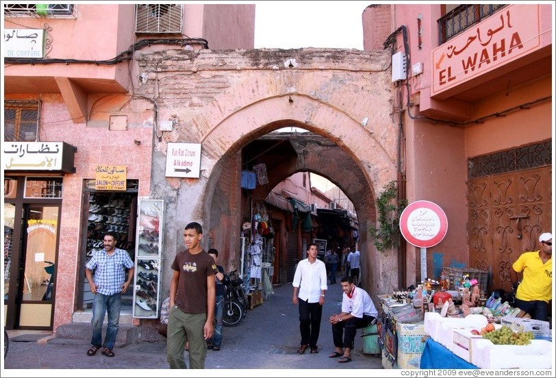 Entrance to Rue Riad Zitoun El Kedim from  Jemaa el Fna.