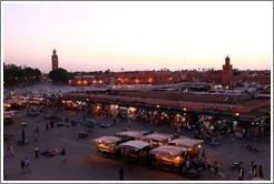 View of Jemaa el Fna from Caf?e France at dusk.