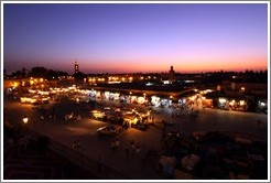 Sunset over Jemaa el Fna, viewed from Caf?e France.