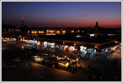 Sunset over Jemaa el Fna, viewed from Caf?e France. 