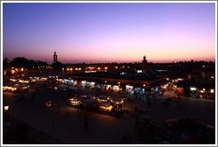 Sunset over Jemaa el Fna, viewed from Caf?e France. 