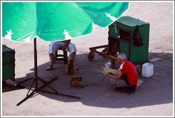 Man with monkeys, Jemaa el Fna.