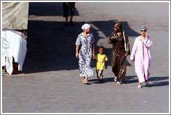 Three women and a child, Jemaa el Fna.