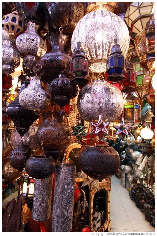 Lamps for sale in the souks.