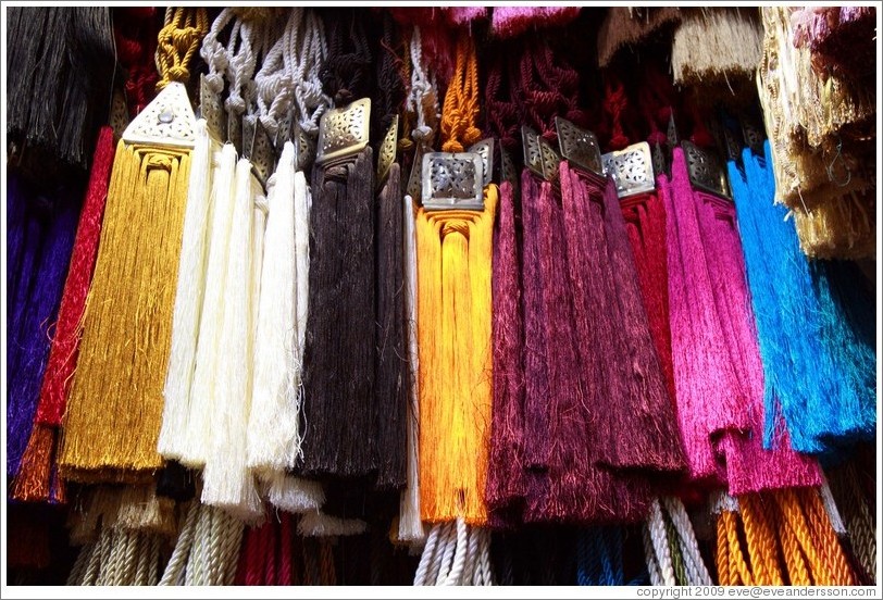 Tassels for sale in the souks.