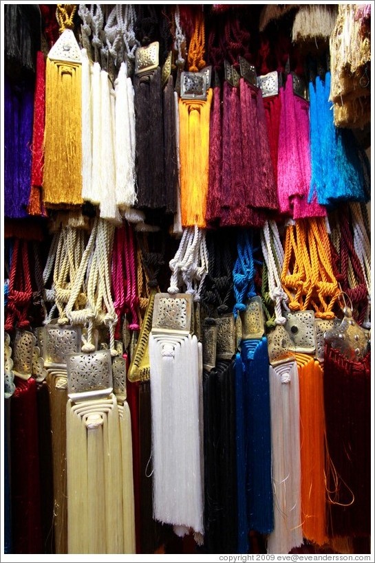 Tassels for sale in the souks.