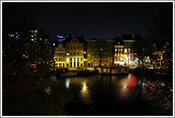 Amstel canal at night, Centrum district.