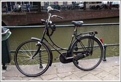 Bicycle on bridge.  Stallstraat, over Kloveniersburgwal, Centrum district.