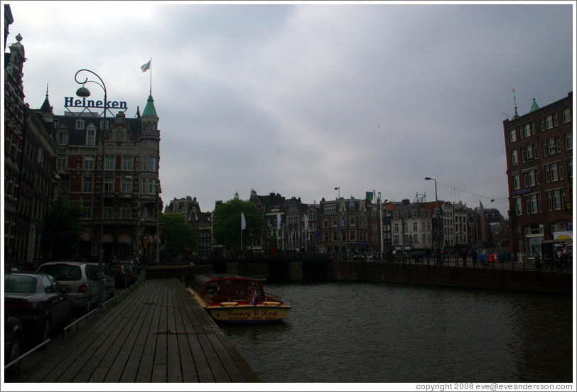 Building with large Heineken sign on top, Centrum district.