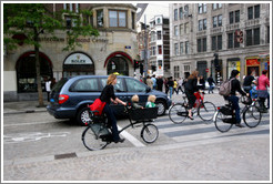 Bicyclists, Dam Square, Centrum district.