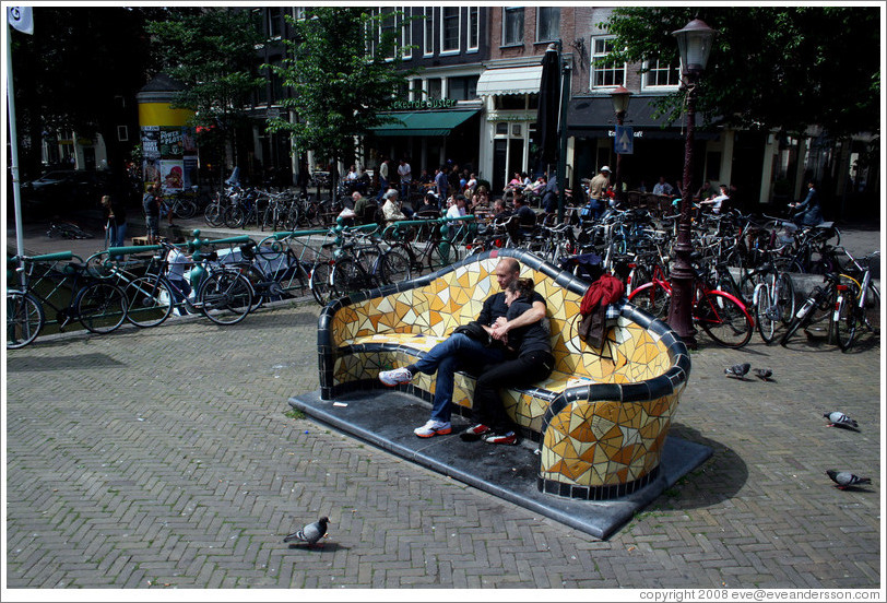 Couple on Bench, Nieuwmarkt, Red Light district.