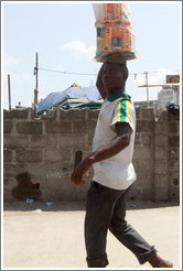 Man carrying Boost on his head.