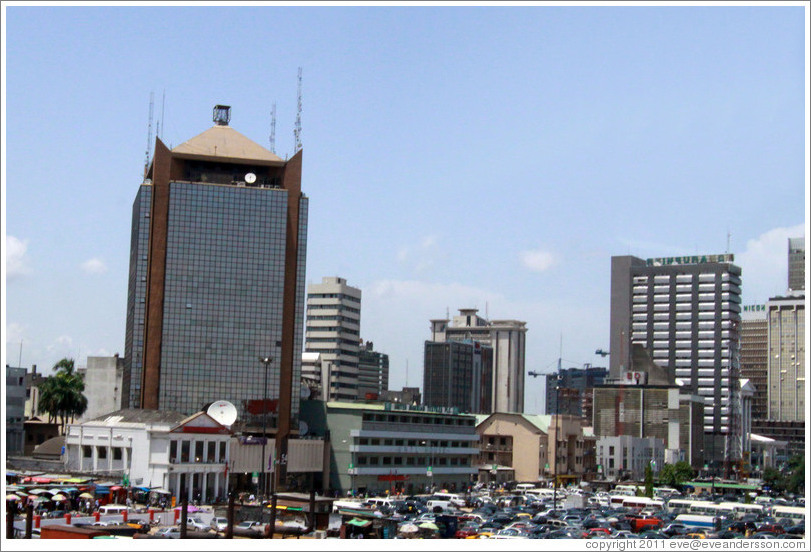 Buildings viewed from Marina Street, Lagos Island.