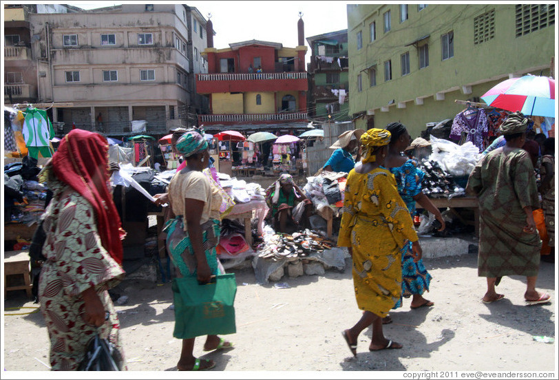 Women walking. Lagos Island.