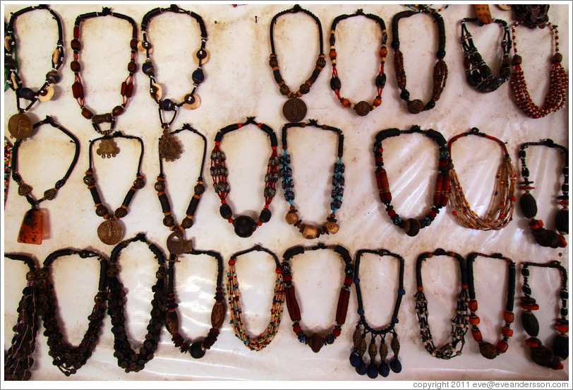 Necklaces. Market, Victoria Island.