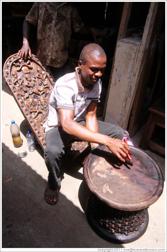 Woodworker. Market, Victoria Island.