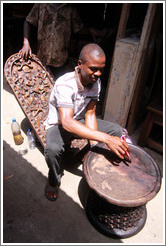 Woodworker. Market, Victoria Island.