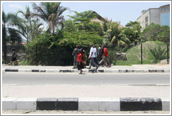 People walking. Maroko Road, Victoria Island.