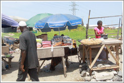 Roadside vendors. Victoria Island.