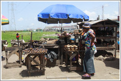 Roadside vendors. Victoria Island.