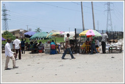 Roadside vendors. Victoria Island.