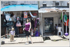 Mannequins in front of a store. Victoria Island.