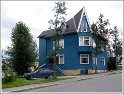 Blue house.