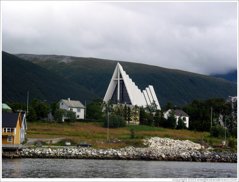 Church across the bay from downtown.