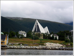 Church across the bay from downtown.