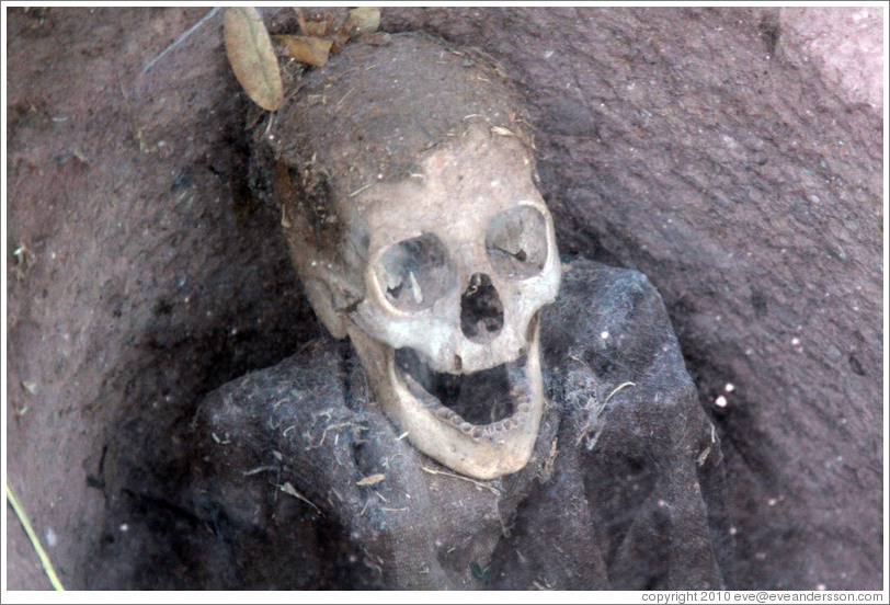 Mummy at Kusikancha, an Inca site in central Cusco.