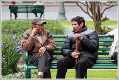 Men on a bench, Plaza de Armas.