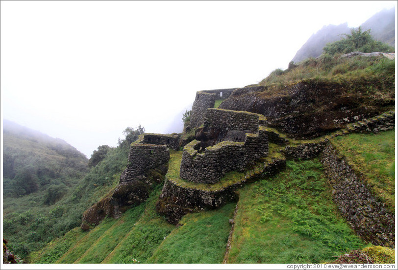 Ruins at the side of the Inca Trail.