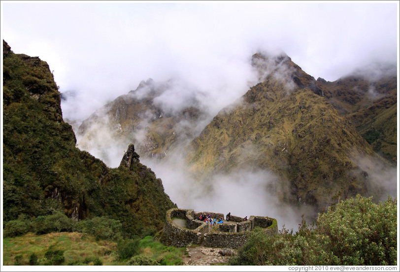 Ruins at the side of the Inca Trail.