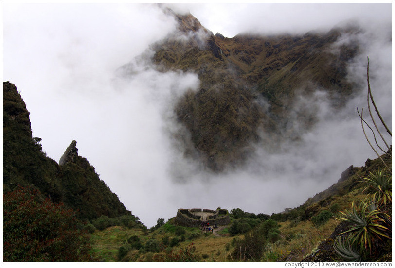 Ruins at the side of the Inca Trail.