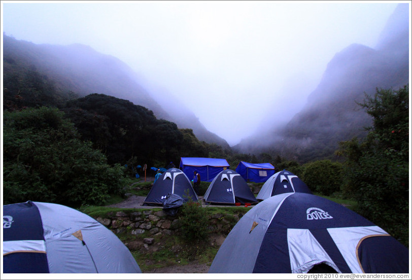 Camp at a campsite near the Inca Trail.