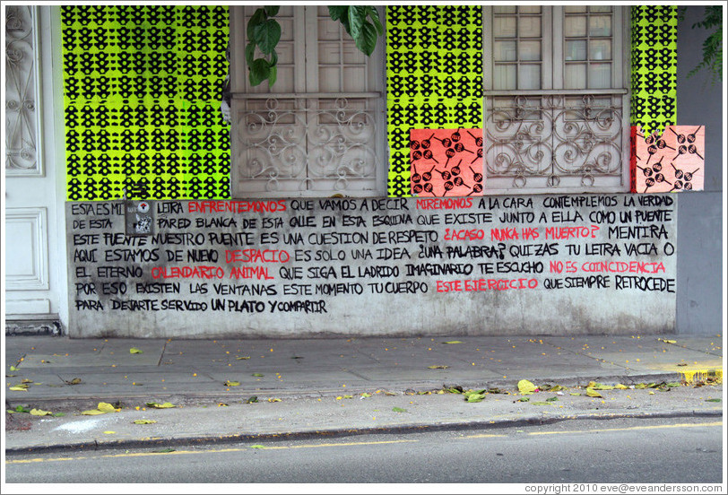 Graffiti beginning "Esta es mi letra", Calle San Martin, Barranco Neighborhood.
