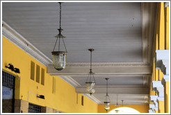 Light fixtures on an outdoor passageway, Historic Center of Lima.