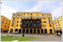 Yellow building, Plaza de Armas, Historic Center of Lima.