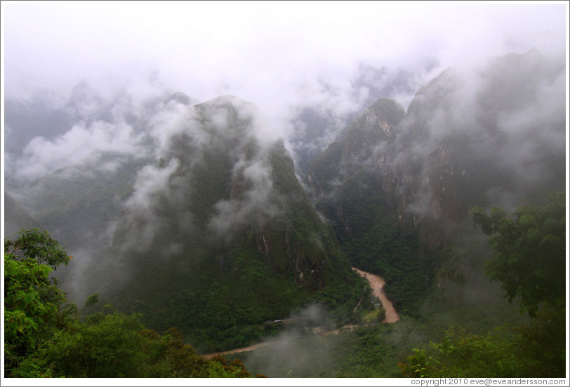 View of Urubamba River from Machu Picchu.