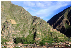 View of Ollantaytambo from Ollantaytambo Fortress.