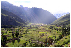 View of fields from Ollantaytambo Fortress.