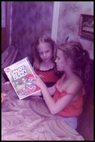 Hedvig and Eve at Grandma's house.