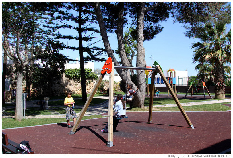 Playground, built within the ruins of the walls of the old castle.